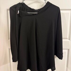 Angashion Black Boxy Oversized Blouse Women’s Size Medium